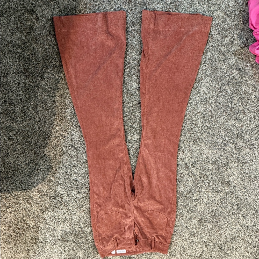 Rust Corduroy Flare Pants